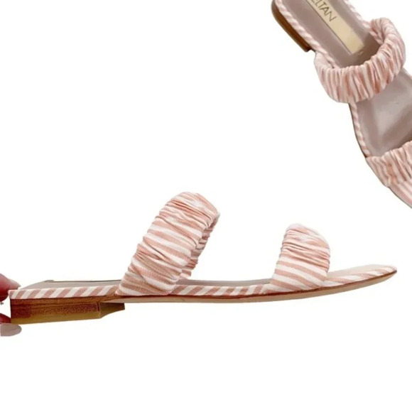 Deltan Sandal Cora Stripe Print Two Band Slides Size 6 NWT - Picture 5 of 10